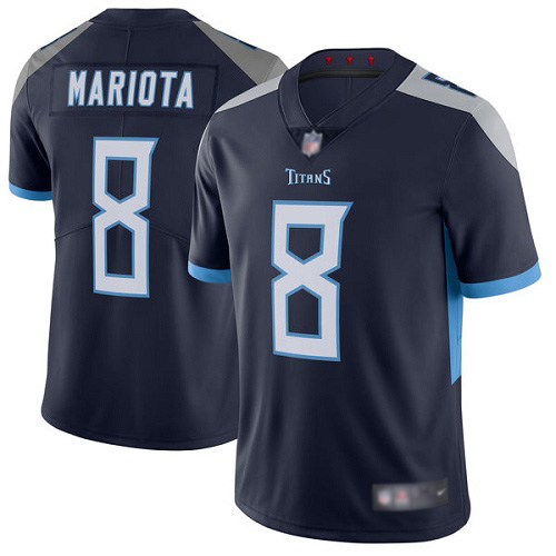 Tennessee Titans Limited Navy Blue Men Marcus Mariota Home Jersey NFL Football 8 Vapor Untouchable